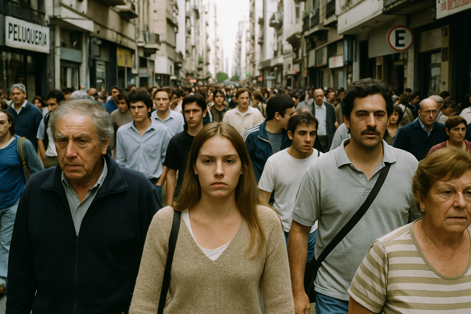 Gente caminando en una calle de Buenos Aires